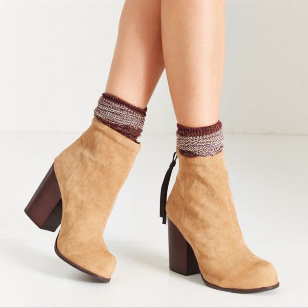 Jeffrey Campbell Suede Leather “Rumble” Block Heel Ankle Booties